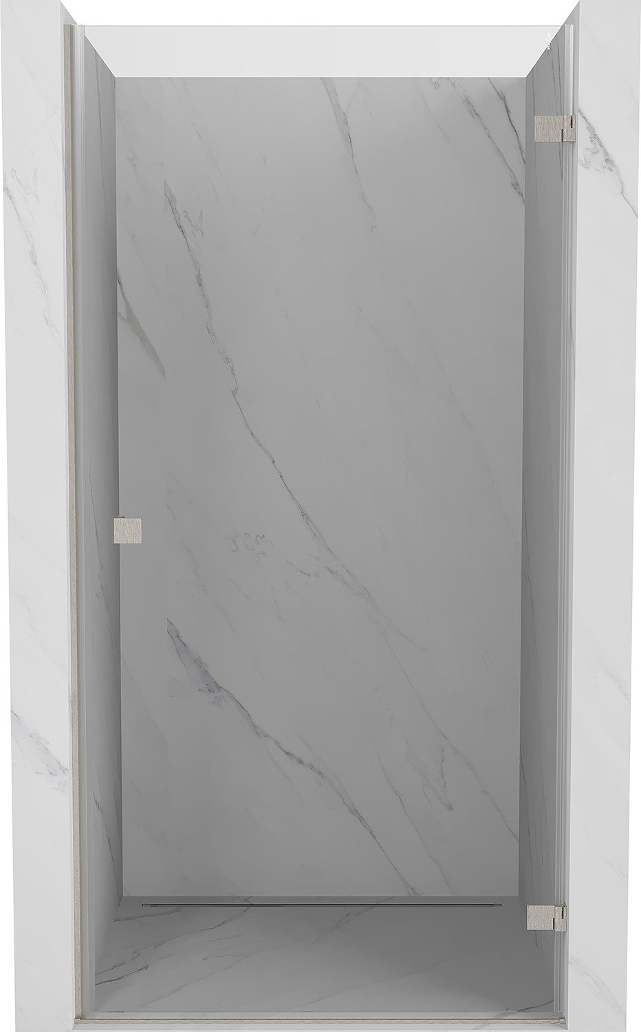 Mexen Lunar-B drzwi prysznicowe uchylne prawe 75 cm, transparent, nikiel szczotkowany - 832-075-000-97-00-P